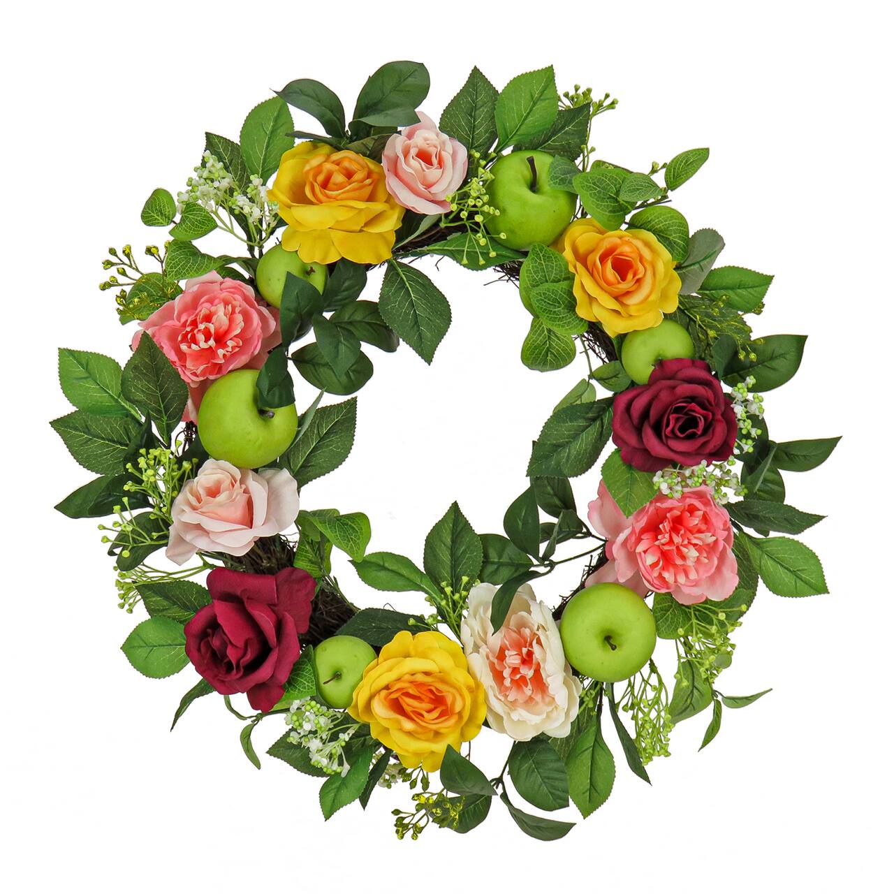 22'' Rose, Peony, and Apple Wreath